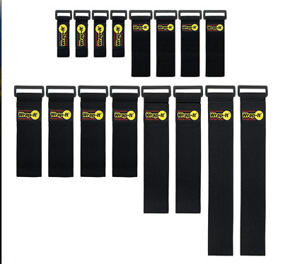 Wrap-It Super-Stretch Storage Straps Assorted 16 Pack Black