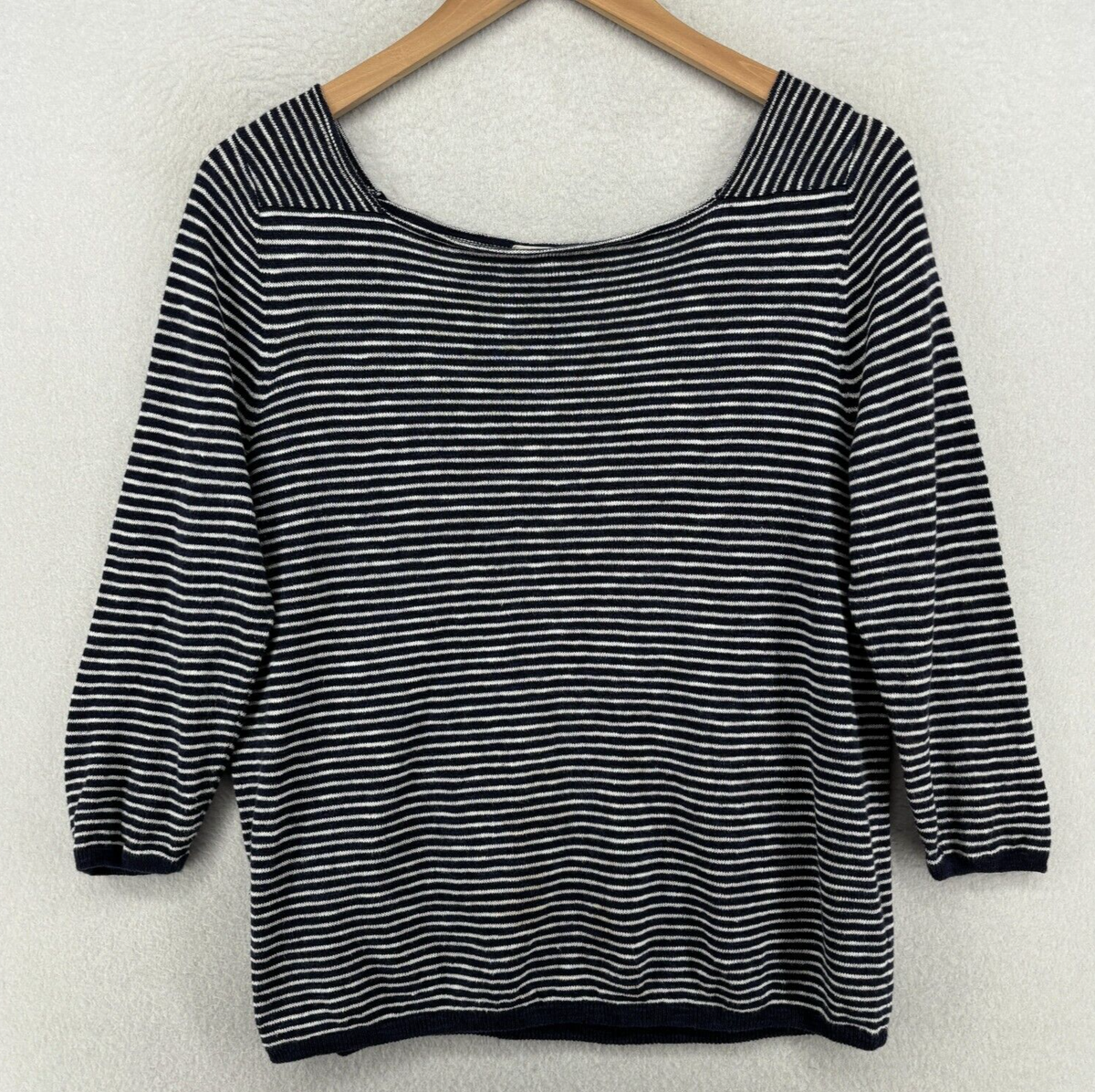 eileen fisher striped linen top
