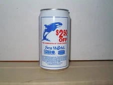 PEPSI COLA, Sea World discount admission, 12 oz, pull tab, bottom-opened