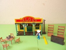 Lot Playmobil Vintage Western : Saloon, Maisons, Chariots, Personnages - Occasion Bon état
