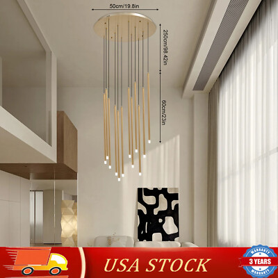 Large Chandelier Gold 12 Light Fixture Ceiling Pendant Lighting Drop Shape