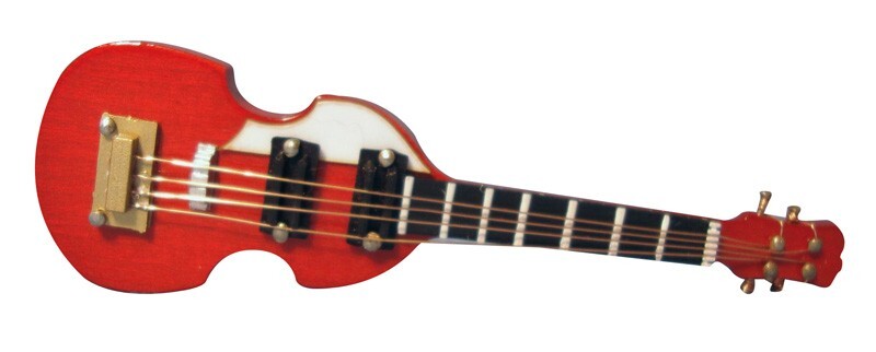 Dolls House Red Guitar Musical Room Instrument Miniature 1:12th Scale