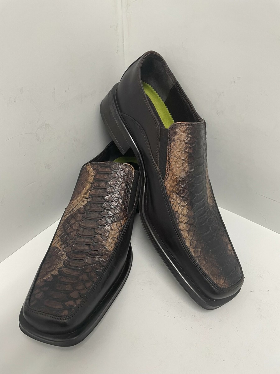 Kenneth Cole Reaction Brown Leather Embossed Snake Print  display picture 1