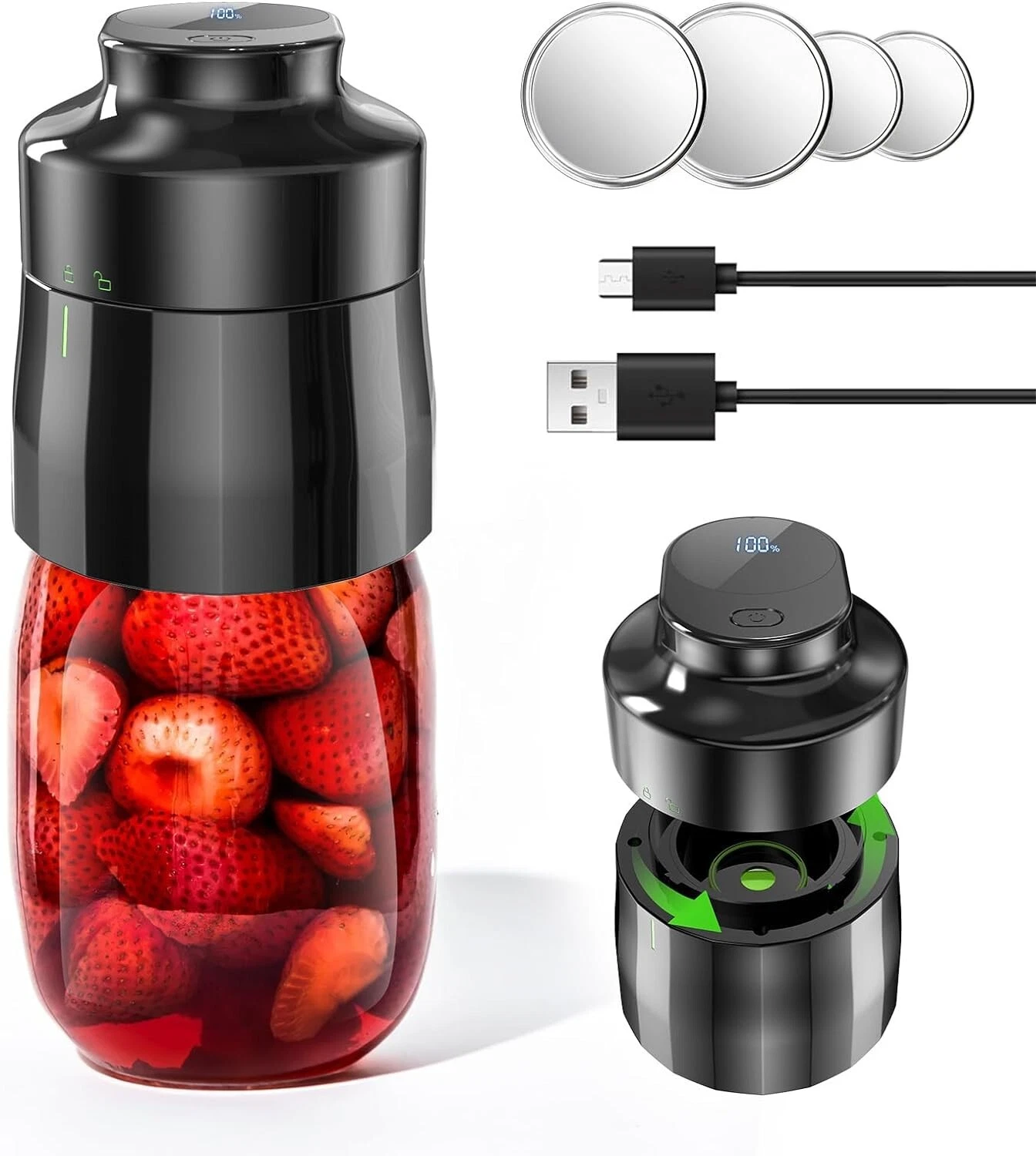 3 in 1 Electric Mason Jar Vacuum Sealer Kit,Mason Jars/Vacuum Bag/Seal Container