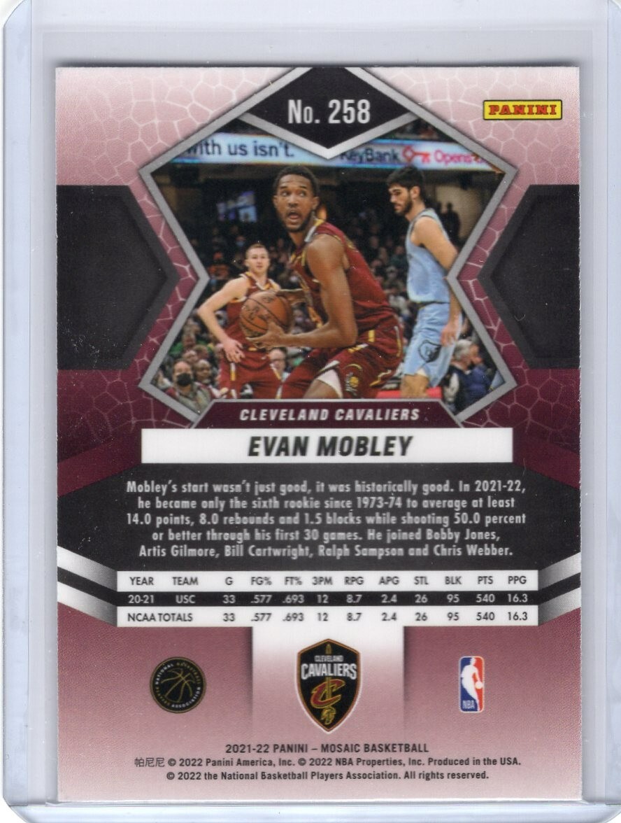 2021-22 Panini Mosaic Basketball Evan Mobley #258 RC Rookie