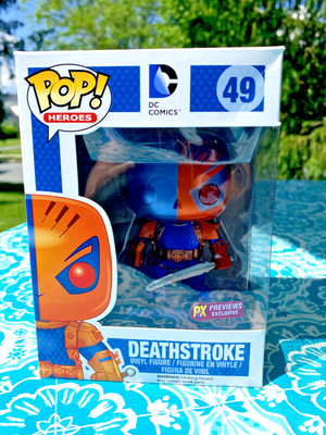 Funko Pop! DC Comics Heros DEATHSTROKE # 49 PX Previews Metallic NEW