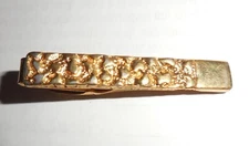 VINTAGE USA GOLD FILLED TIE CLASP TIE BAR GOLD NUGGET DESIGN