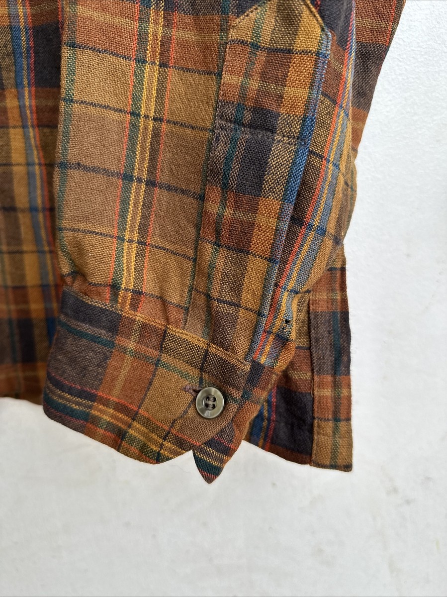 mens vintage pendleton wool shirt M made in USA, loop collar