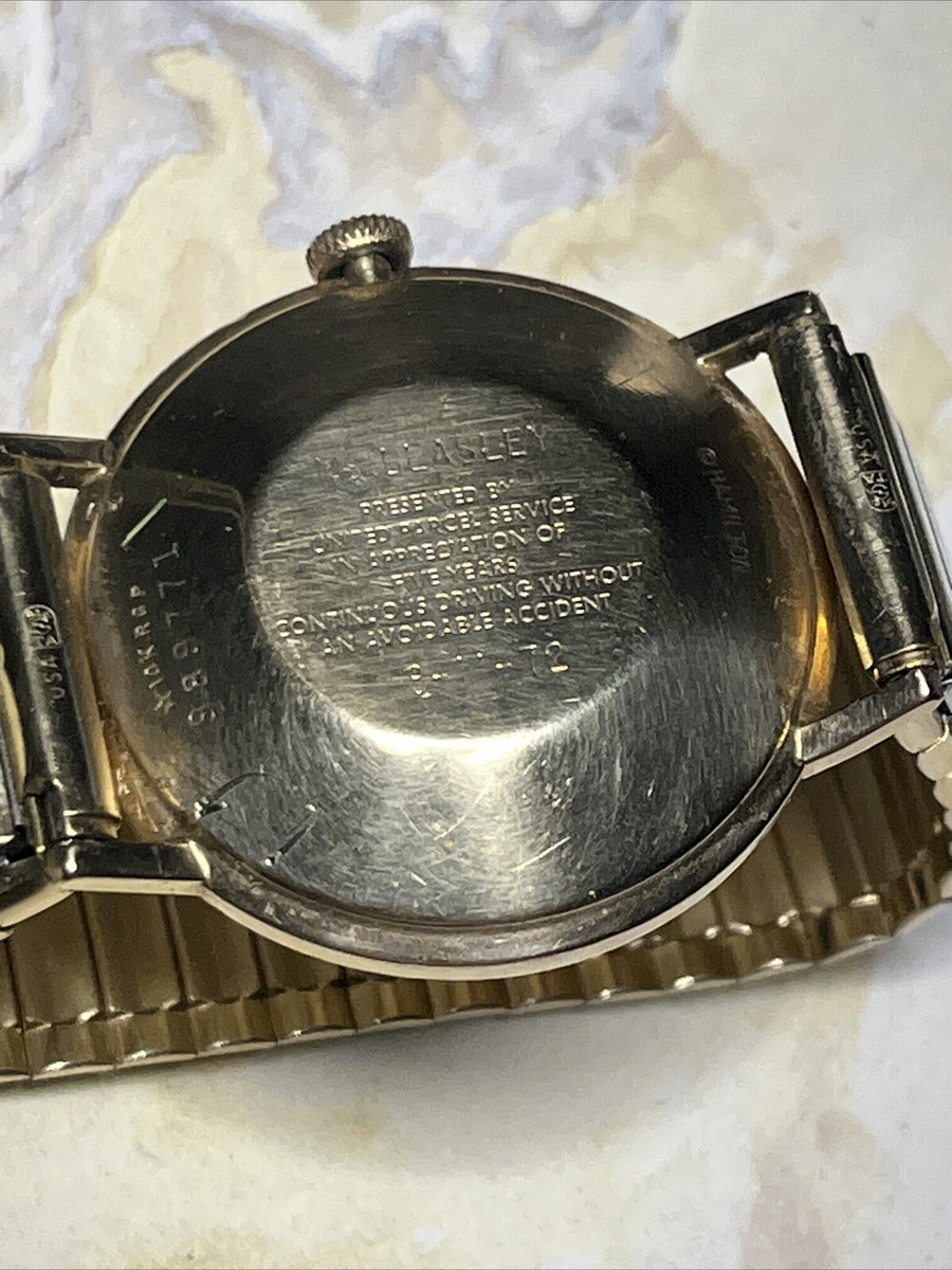 『HAMI 10K WATCH』 Mens 1971-72 Hamilton 10K RPG Gold Watch 989771 5 Year UPS
