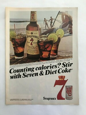 Seagram's 7 with Diet Coke Vintage 1983 Print Ad | eBay