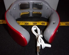 Electric Cervical Pulse Neck Massager Muscle Relax Massage Magnetic Therapy-Red