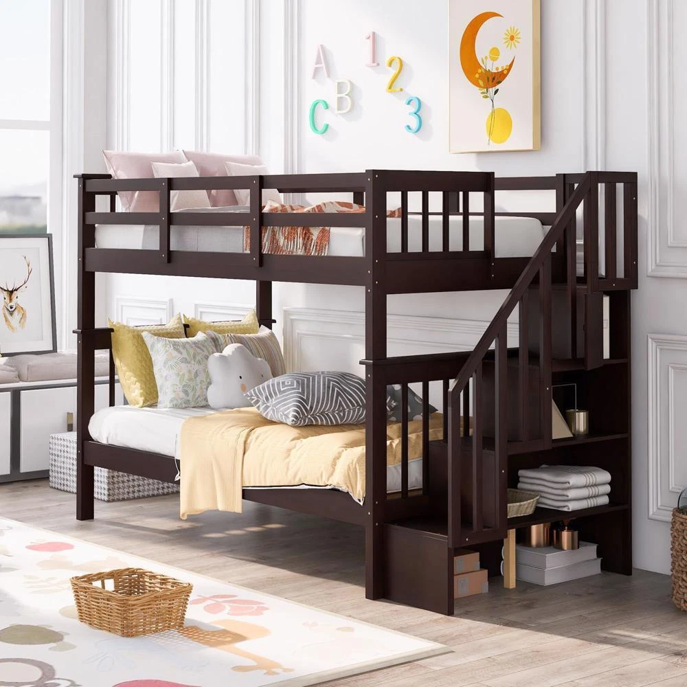 Bunk beds 2024 with headboard storage