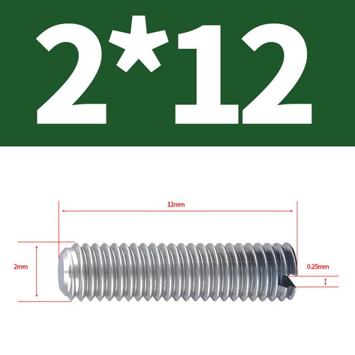 A2 Edelstahl Längsschlitz Gewindestifte mit Flachkopf M2 M2.5 M3 M4 M5 M6 M8 M10 - Picture 15 of 72