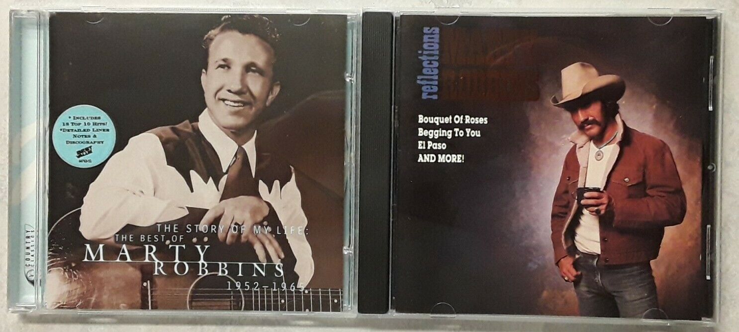 MARTY ROBBINS reflections + STORY OF MY LIFE Best of 2 CD lot WHITE SPORT COAT 