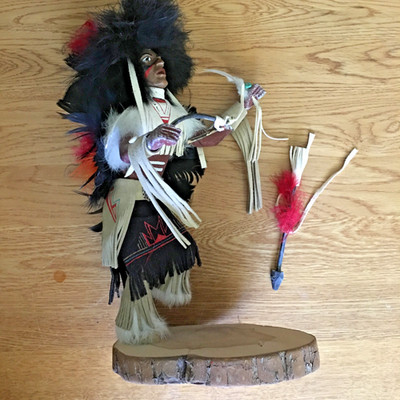 Indianer traditionelle Tänzerin Kachina Puppe GROSS SIGNIERT Julie h. C# 402706