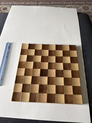 Umbra Wobble Chess Set 15x15x1 Inch, Maple Walnut Wood Missing Pieces Board Only