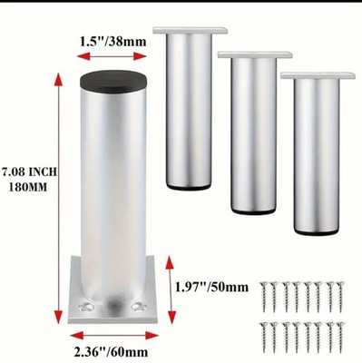 4pcs Heavy-Duty Adjustable Height Furniture Legs