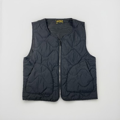 Maison Article Black Quilted Liner Vest Men's M Full Zip Onion Stitch Outerwear