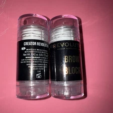 Makeup Revolution Brow Block Brow Wax Stick Clear Lot of 2 NEW Sealed