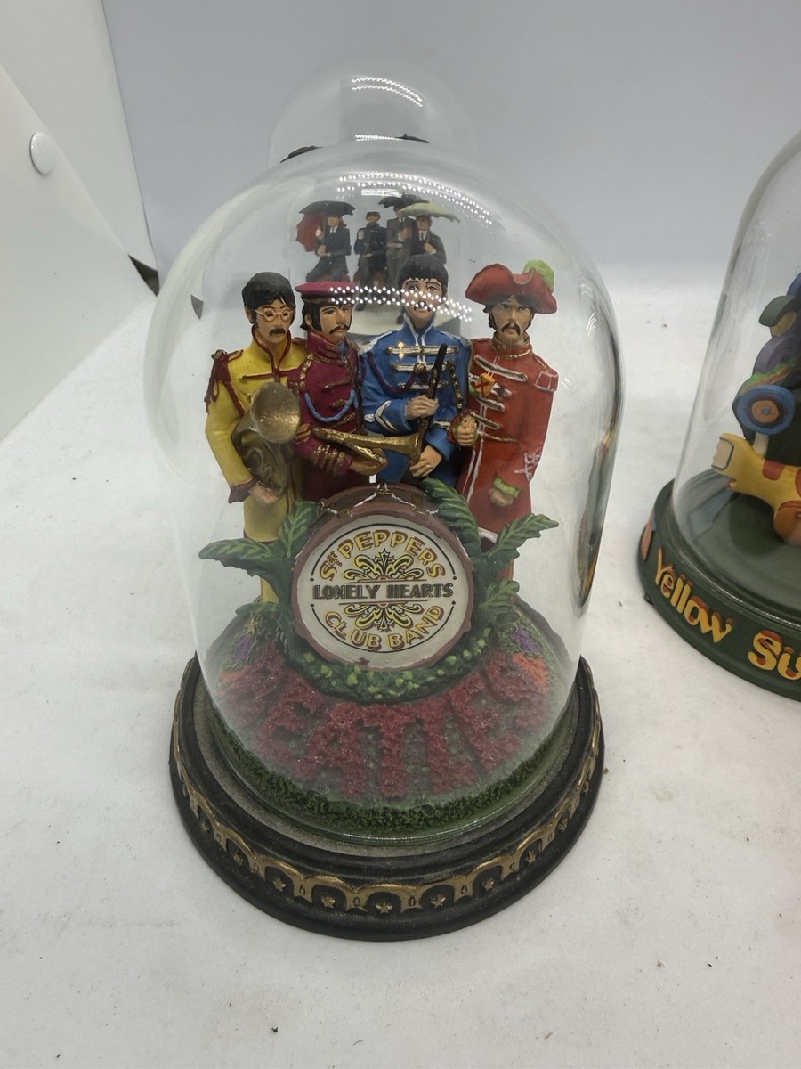 The Beatles Franklin Mint Hand Painted Glass Dome Music Boxes