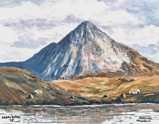 Original Acrylic Landscape Painting Errigal Mountain 14x11 Irish Art by G Dillon