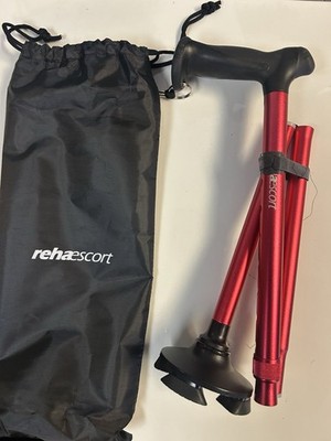 Rehand Walking Cane All Terrain Pivot Quad Folds Adjustable 31''-38'' Lightweight