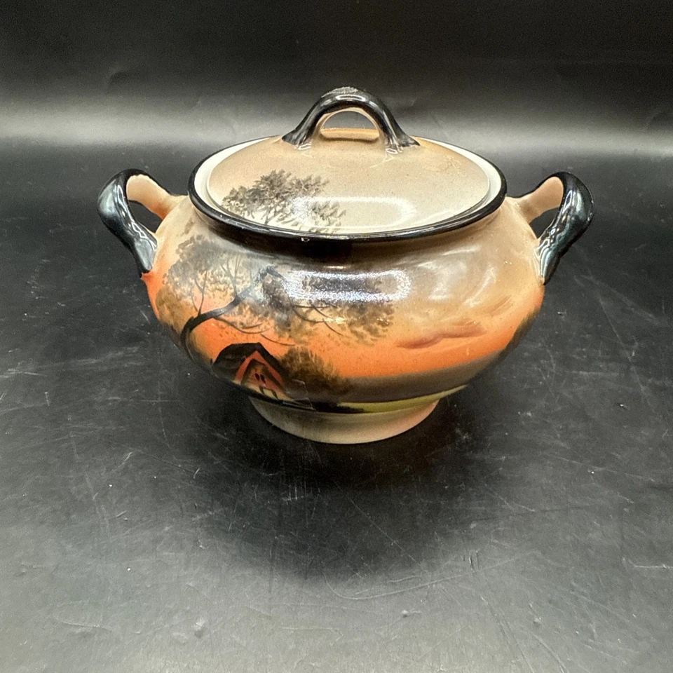 Vintage Noritake Creamer and Lidded Sugar W/ Salt And Pepper Underplate - image 2 of 4