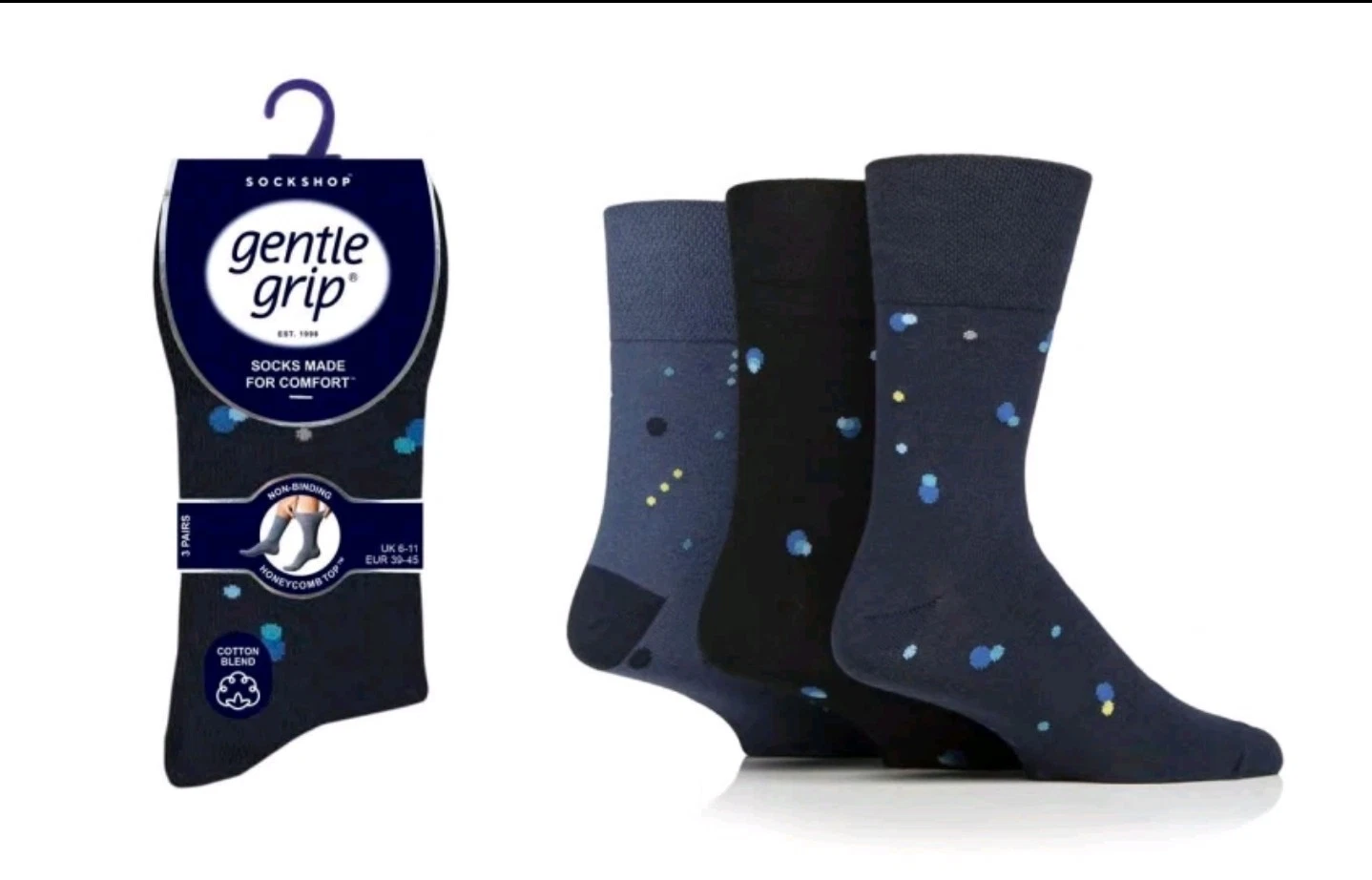 GENTLE GRIP SOCKS *12 PAIRS* - SOFT TOP - DIABETIC - HONEYCOMB - *FREE DELIVERY*