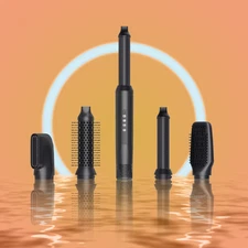 OKWRAP 5-in-1 Professional Hot Air Styler Powerful Hair Dryer & Straightener