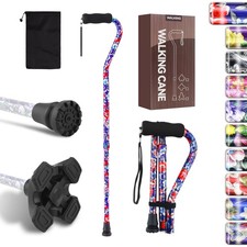 Adjustable Walking Stick for Men and Women, Folding Cane, Soft Sponge Offset ...