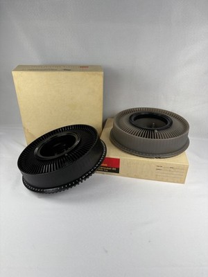 Vintage Kodak Carousel 80 Slide Trays Lot of 2 Black Gray w/ Storage Boxes