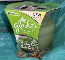 Glade Scented Candle Acoustic Sage Dried Sage Fig Leaves, Brown Sugar 3.4 oz