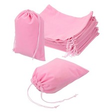 12 Pcs Velvet Drawstring Bag 6.7 x 9" Jewelry Pouches Gift Bags, Pink