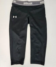 Girls L HeatGear Base Layer Sweatpant Lounge Athlesiure Black Capri Under Armour