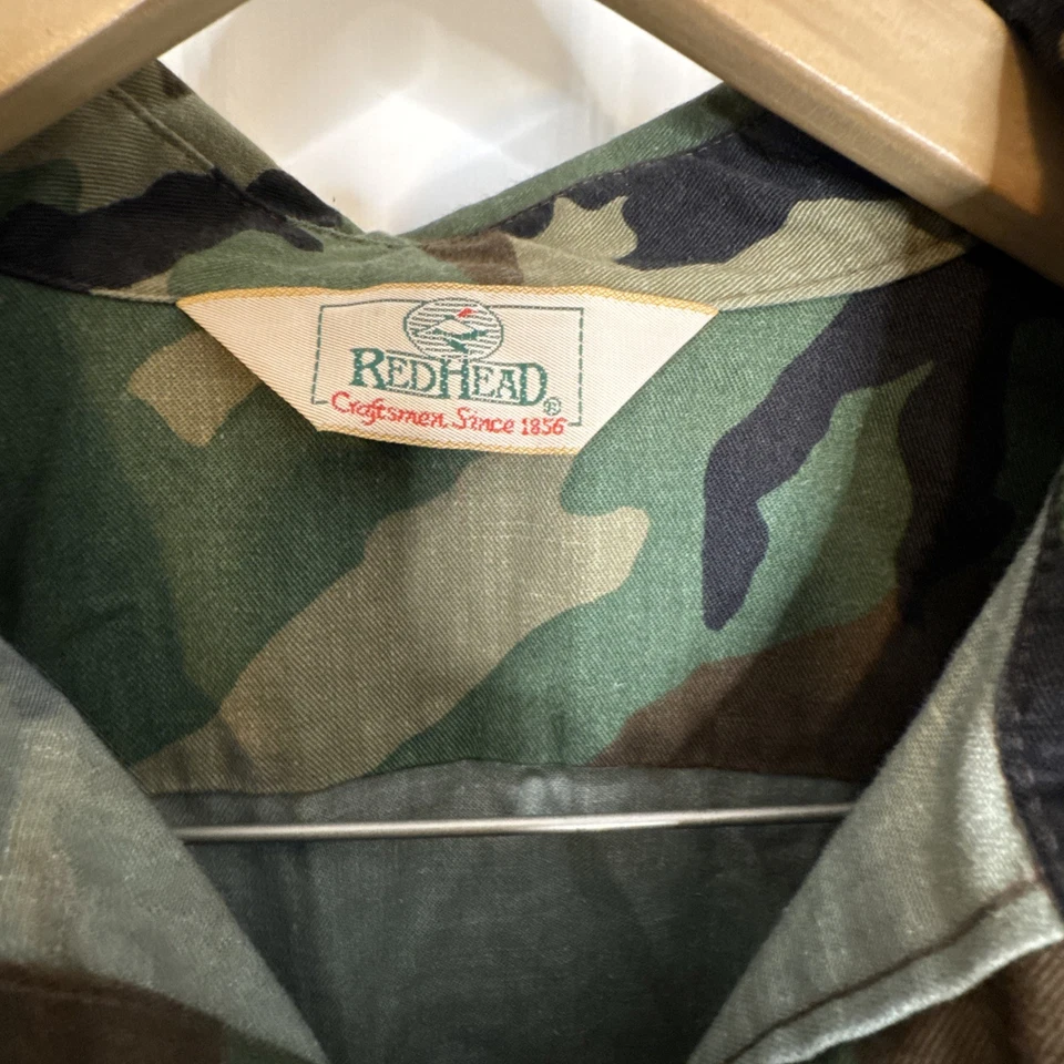 *redhead BUTTON UP shirt woodland CAMOUFLAGE MEN'S COTTON BLEND Has Blemish - Image 2 of 4