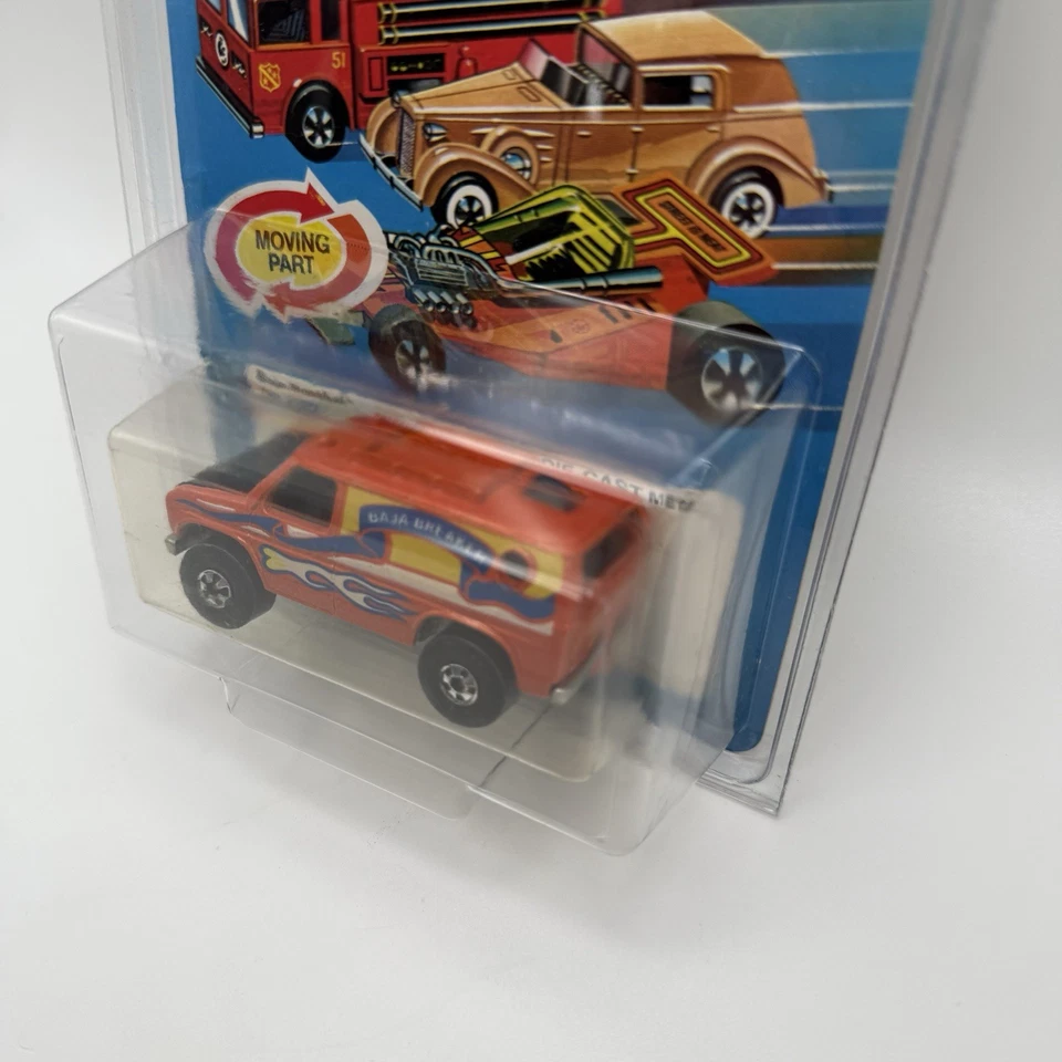 Furgoneta naranja Hot Wheels Baja Breaker 1982 vintage con llamas Mattel No. MOC 2022 Foto 3 de 4