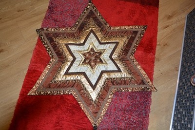 Patchwork Weihnachtsdecke Stern handmade gross