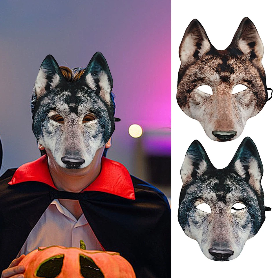 Halloween Cosplay Wolf Kostüm Maske Vollgesichtsmaske für Männer Frauen - Bild 3 von 4