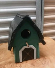 13"×10"×6" Handpainted Wooden Bird House Home and Yard Decor
