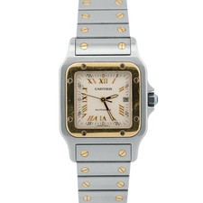 UNPOLISHED Cartier Santos Galbee 29mm IVORY 18K Steel Automatic 2319 W20041C4