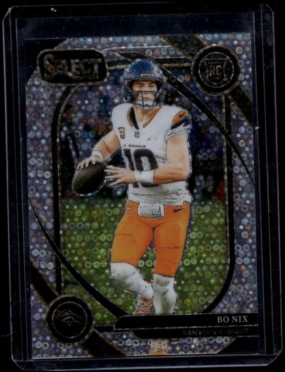 2024 Panini Select Football Bo Nix #221 Rookie Club Level Disco Prizm