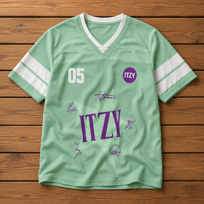 ITZY TUNNEL VISION Football Jersey Green Shirt Kpop Midzy Concert Outfit K69