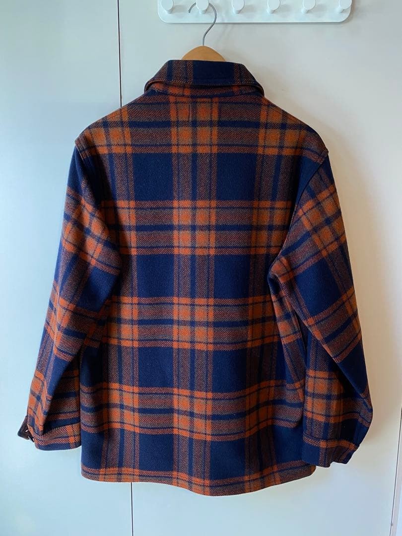 Pendleton Wool Blend Navy/Orange Check Jacket Men… - image 4