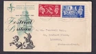 GB KGVI 1951 Festival of Britain illustrated cover 1st day festival machine pmk