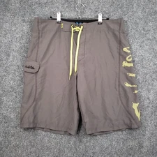 Salt Life Board Shorts Mens 34 Gray SLX-QD Trunks Surf Swimwear Drawstring Beach