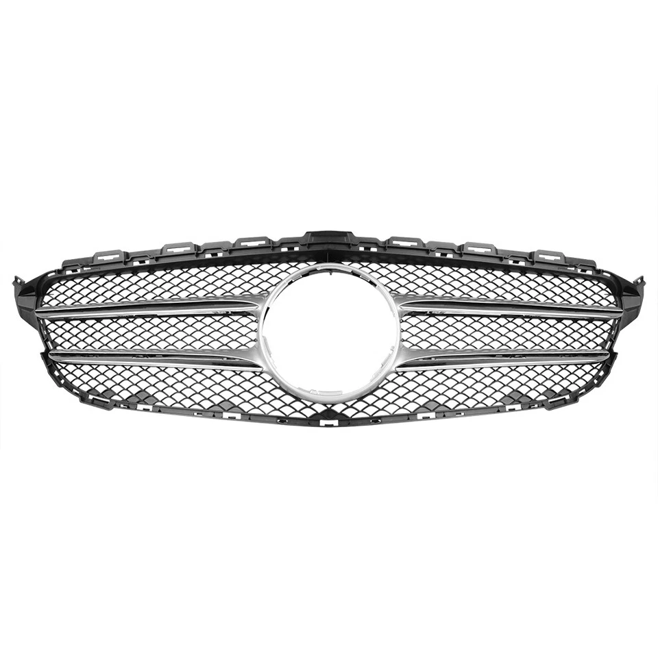 Chrome Grill Front Grille For Mercedes-Benz W205 C-CLASS 2015-2018 C300 C350 C43 - Image 2 of 4