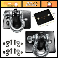 Pack Of 2 Bolt-on Clevis Mounts With Backer Plate 12in Shackle - Heavy Duty