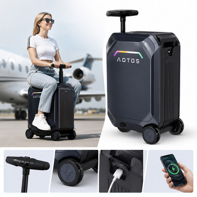 20'' SMART RIDEABLE SUITCASE 31L ELECTRIC LUGGAGE SCOOTER FOR TRAVEL +APP