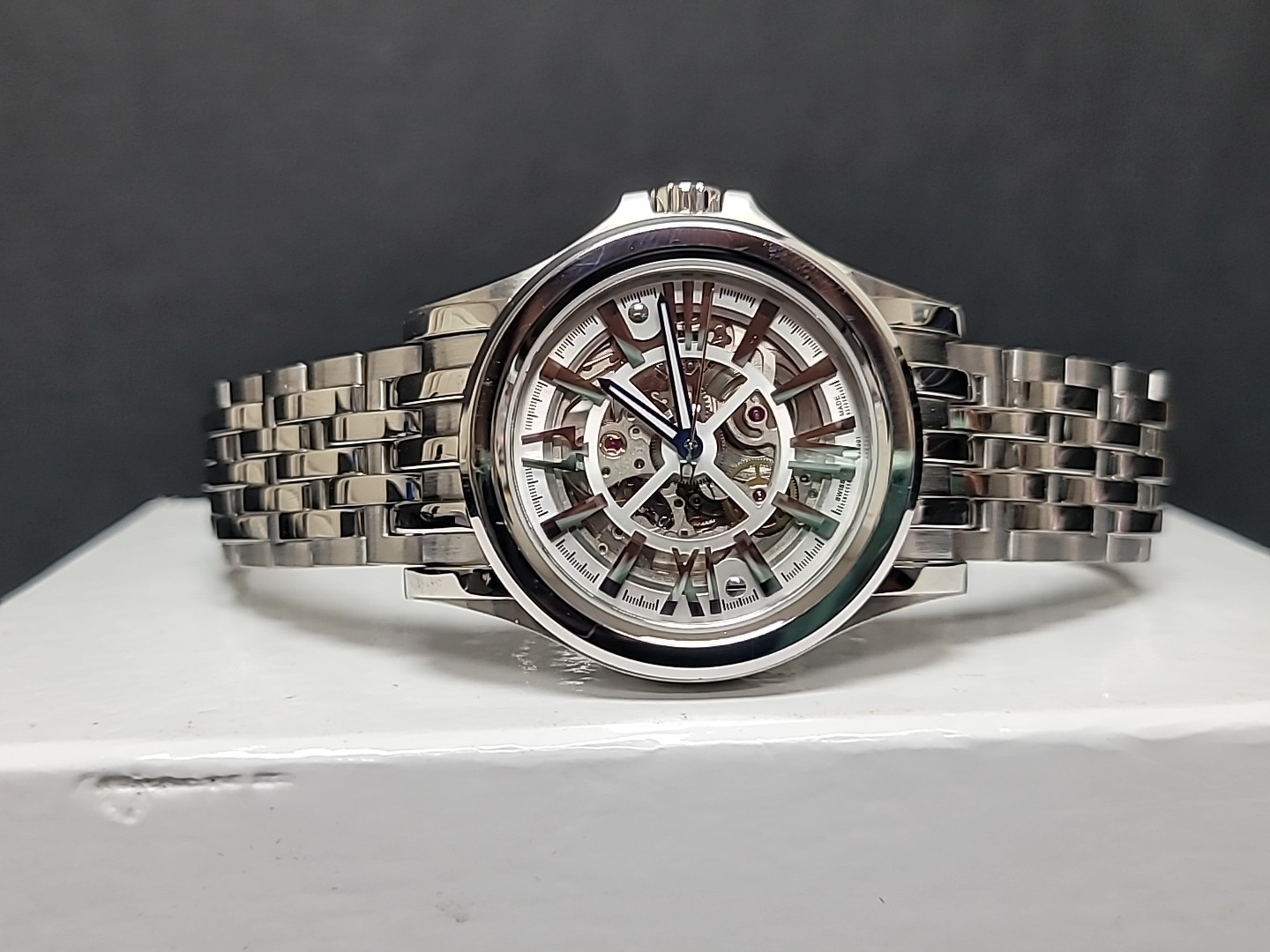 Men's Bulova Accutron 63A0001 Autiomatic 40MM Skeletal Stainless Watch w Box 107