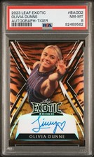 Olivia Livvy Dunne 2023 Leaf Exotic Metal Tiger On Card Auto Autograph /5 PSA 8